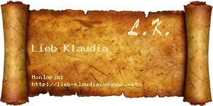 Lieb Klaudia névjegykártya